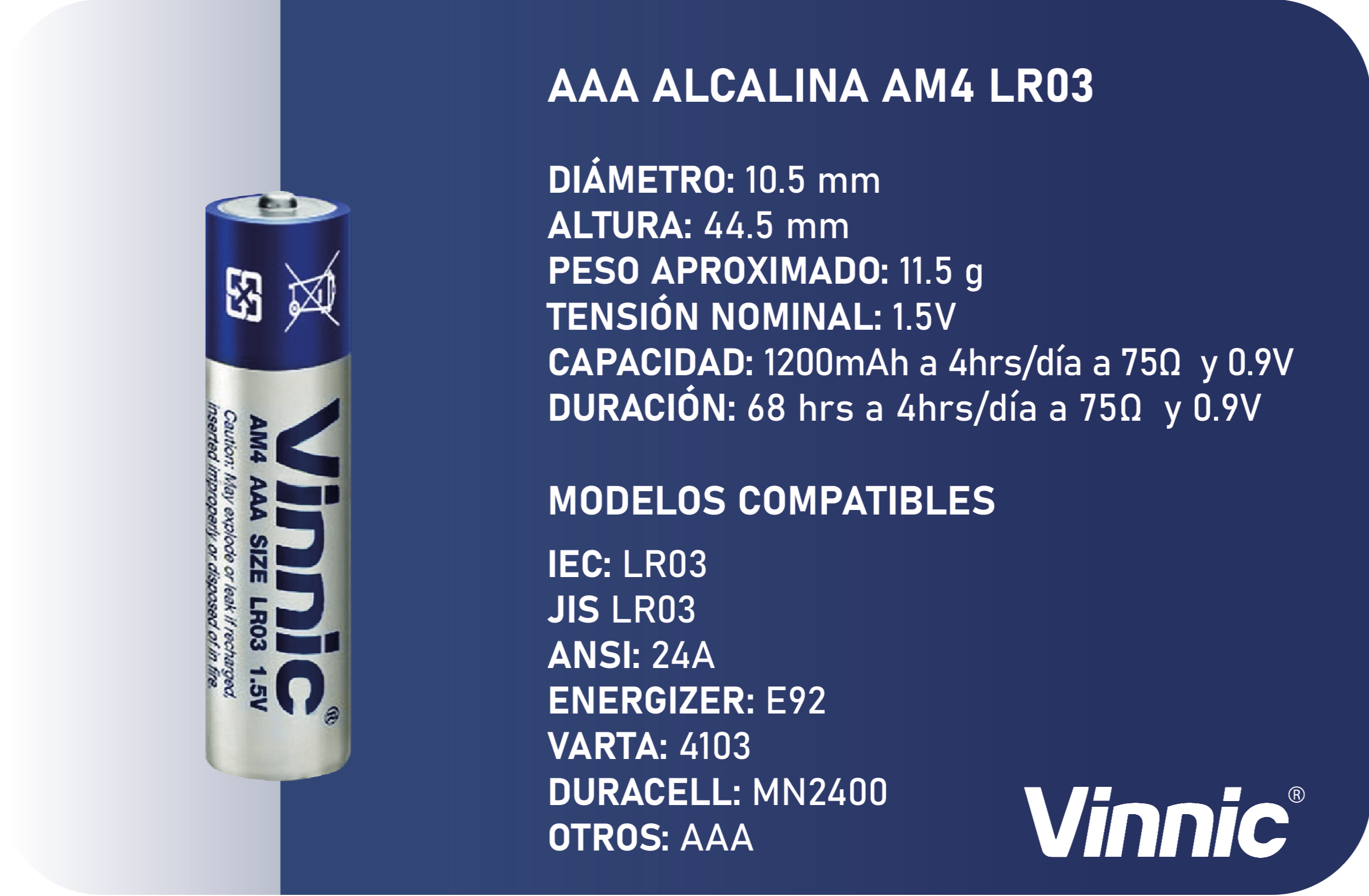 AAA ALCALINA AM4 LR03 1.5V