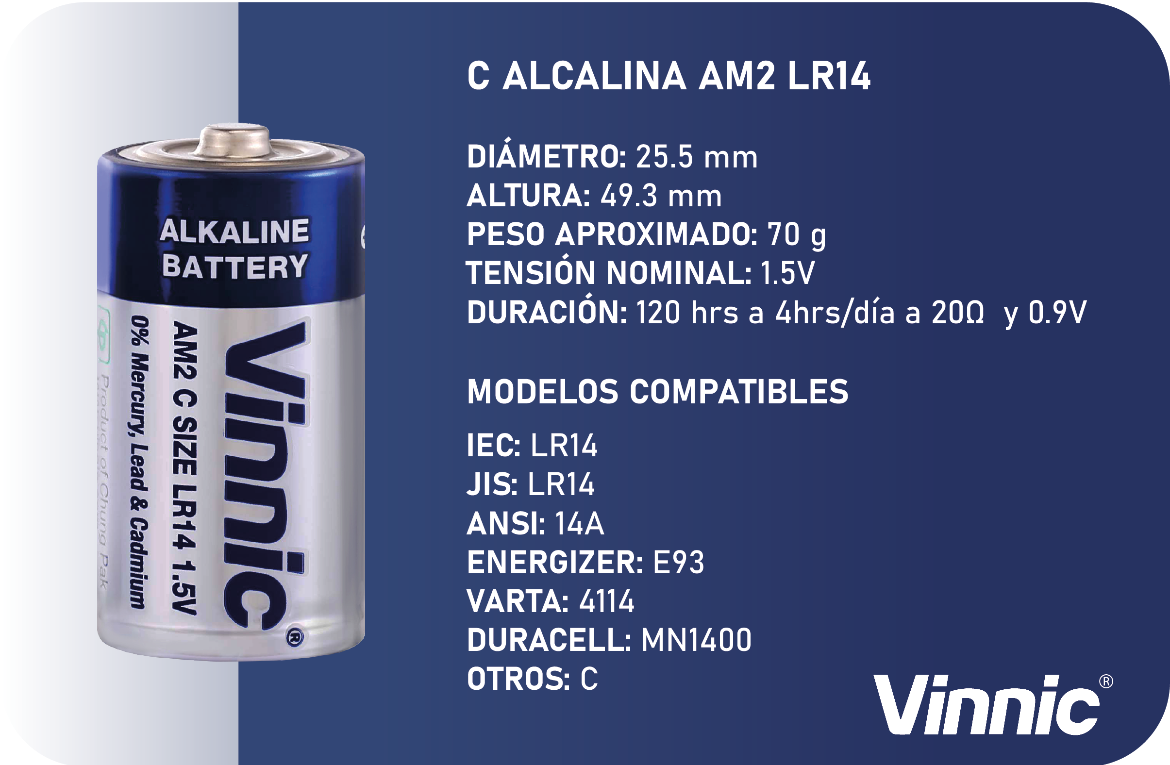 C ALCALINA AM2 LR14 1.5V